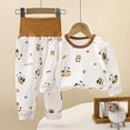 thumbnail image 2 of CAUYDY Newborn Girls Sleepwear Baby Clothes Fall Winter Long Sleeved Tee Shirt Elastic Pants Cute Set Preemie Pajamas Infant Outfits for Girl 0-3M 6-9M 1T Sizes 6-12 Months,Khaki, 2 of 6
