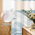 thumbnail image 3 of No Hook Shower Curtain, White Blue Ombre Stripe Shower Curtains for Bathroom with See Through Top Window, Modern Abstract Moire Waves Waterproof & Washable Bath Curtain Long 72"x78", 3 of 9