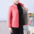 thumbnail image 4 of Zedker Comfy Soft Fleece Outerwears Casual Stand Collar Long Sleeve Zipper Women's Thick Thermal Winter Padded Jackets with Pockets,Hot Pink,XL, 4 of 6