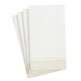 thumbnail image 1 of Caspari Linen Border Paper Linen Guest Towel Napkins in Natural 12 Per Package, 1 of 1