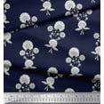 thumbnail image 2 of Soimoi Poly Georgette Fabric Leaves & Floral Block Fabric Prints by Yard 52 Inch Wide, 2 of 3