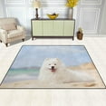 thumbnail image 3 of Coolnut Lightweight Soft Area Rugs 63 x 48 in, Samoed Dog On Beach Floor Mat for Kids Playing Room Hardwood Floor Living Room Nursery Rugs, 5'3" x 4', 3 of 6