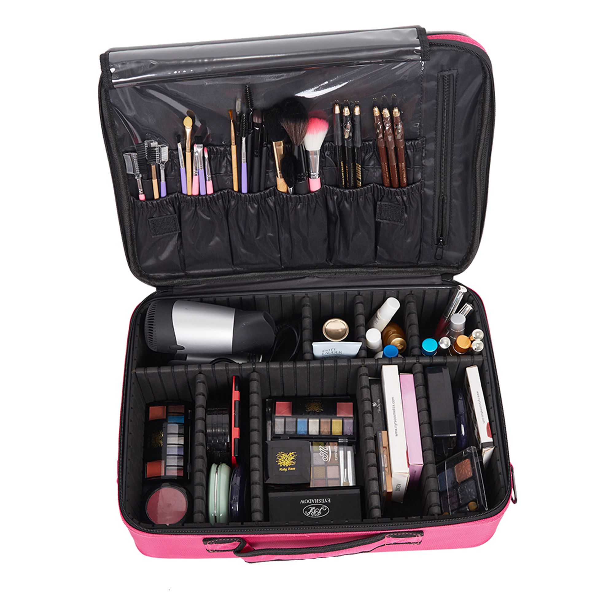 KARMAS PRODUCT Makeup Train Case 3 Layers Portable Cosmetic Organizer