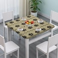 thumbnail image 3 of Paw Prints and Bones Square Fitted Tablecloth with Elastic Edge,Square Table Cover,Washable Elastic Table Cover for Home Kitchen Party Decor 34"x34", 3 of 6