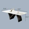 thumbnail image 2 of Modern Dining Table for 6, Sintered Stone Dining Tabletop with Unique N-Shaped Metal Base, 71" Rectangle Dining Table for Dining Room Table Kitchen (Table Only), 2 of 6