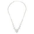thumbnail image 2 of Believe by Brilliance Women's Sterling Silver and Cubic Zirconia Leaves Cluster Statement Necklace, 18"+ 2", 2 of 5