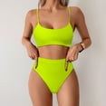 thumbnail image 2 of NINGMENG Bikinis for Women Summer Solid Color Spaghetti Strap Bra And Panty Set High Waisted Bottom Padded Two Piece Tankini Swimsuits For Women Bathing Suits,Yellow,M, 2 of 5