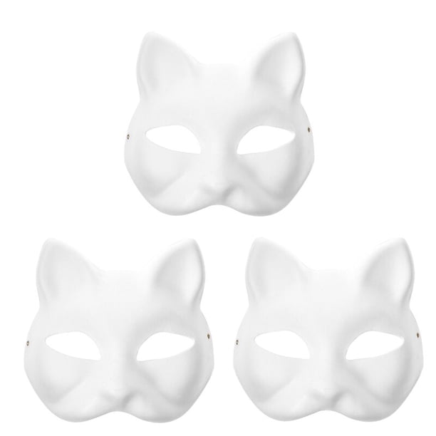 Mascarilla japonesa de media cara, máscara de zorro y gato pintada a mano, de Anime, Demon Slayer, accesorio de Cosplay para Festival de Halloween, 5/1 piezas Qiuyongming unisex