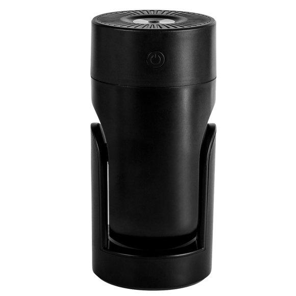 Mini humidificador con cabezal agitador y luces de colores, inteligente, 2 niveles, niebla fina, silencioso, humidificador para escritorio de automóvil, color negro