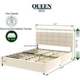 thumbnail image 3 of Tabaray Modern Vera Queen Size Platform Bed Frame with Luxurious Ivory Velvet Upholstery, Patented 4 Drawer Storage, Adjustable Headboard & Durable Wooden Slats Mattress Support,No Box Spring Needed, 3 of 18