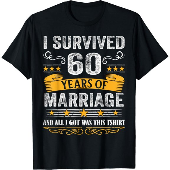 60th Wedding Anniversary shirt Couples Husband Wife 60 Years T-Shirt100% cotton
