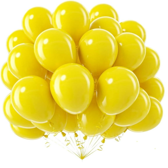 12" Latex Balloons – 10 Baloons, Yellow, Helium-Quality Party Balloons for Decorations  Events: 1CT