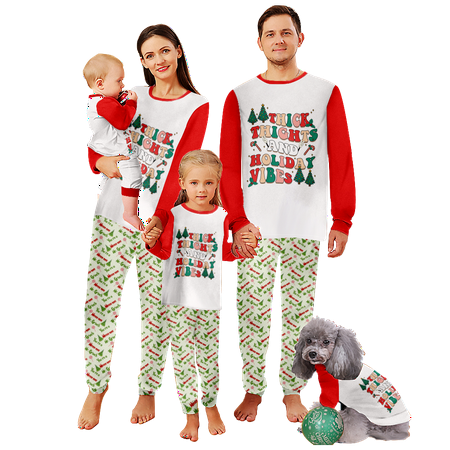 

Family Matching Christmas Pajamas Set Christmas Buffalo Plaid Stripe Print Sizes for Adult-Kids-Baby-Pet 2-Piece Top and Pants Bodysuits Pajamas Sets