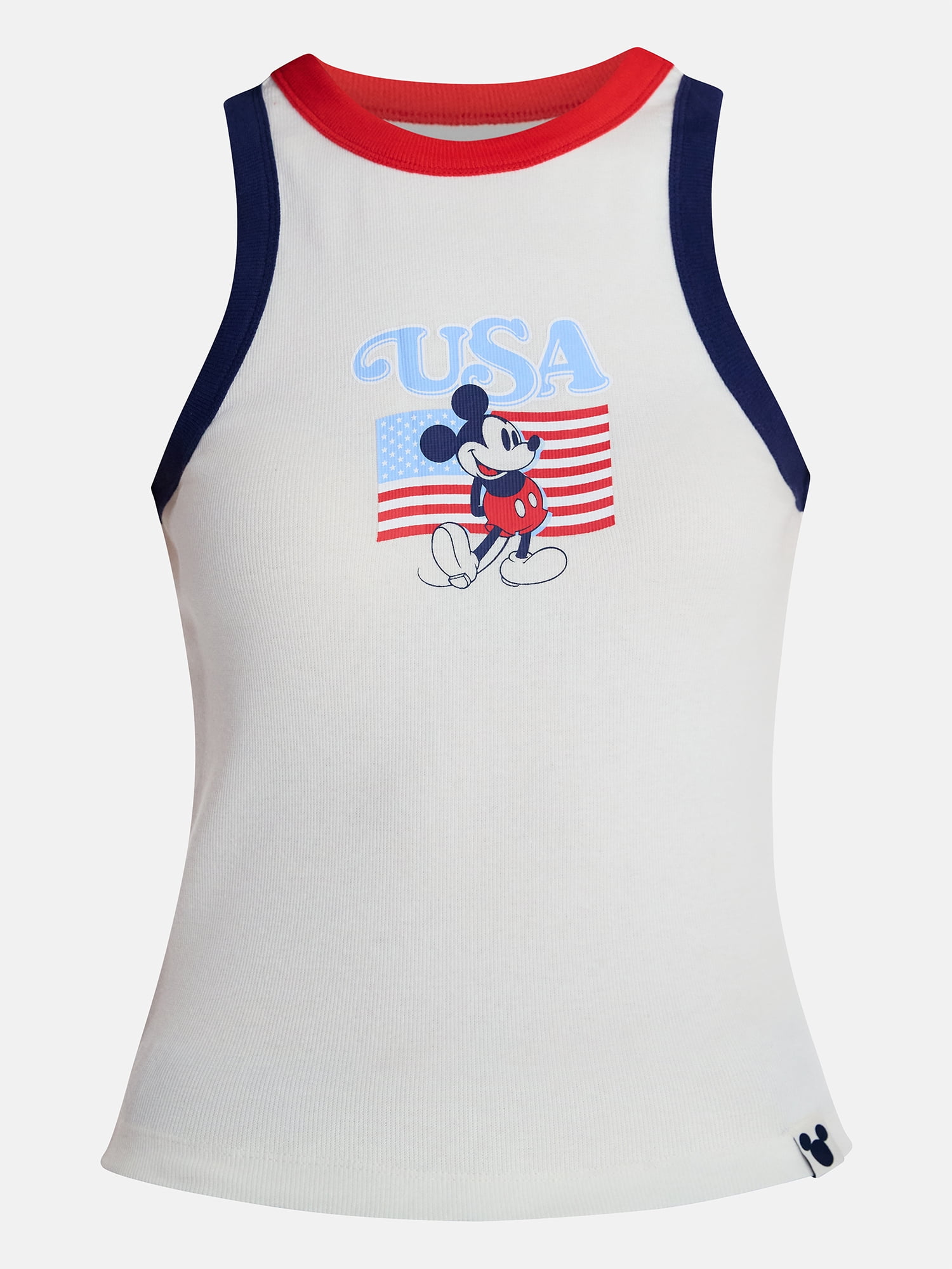 Disney Women's Mickey USA Flag Graphic Tank Top, Sizes XXS-XXL