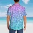 thumbnail image 6 of Bixox Men's Hawaiian Shirts Men's Multicolor Glitter Print Short-Sleeve Shirt-Medium, 6 of 8