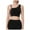 Black, variant on Wang6 One Shoulder Cropped Tank Tops Trendy Wireless Workout Longline Bras Seamless Running Gym Yoga Tops White XL