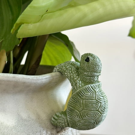 

Cute Climbing Tortoise Flower Pot Hugger Figurines Resin Hanging Turtle Statue Planter Swinging Elephant Car Ornament Book Lovers Stained Glass Panel Chain Car Swing Car Decorations