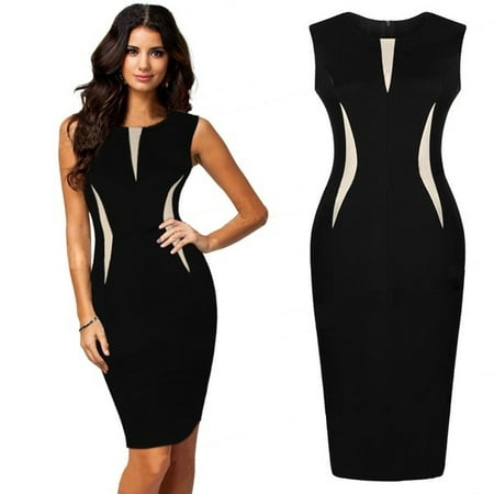 - Women Slim Bodycon New Women Cloth Sleeveless Fashion Party Cocktail Pencil Dress Black Vestido