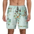 thumbnail image 3 of Uemuo World Travel Map Pattern Mens Swim Trunks Quick Dry Board Shorts with Mesh Lining, Stretch Beach Shorts Quick Dry No-Chafing Board Shorts-, 3 of 9