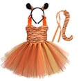 thumbnail image 3 of Disfraz de Halloween para niños, disfraz de animal, tema de bosque, jirafa, vaca, tigre, leopardo, estampado de cebra, vestido de tutú para fiesta de cumpleaños de niñas, 3 of 4