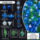 thumbnail image 2 of Kit de cuentas acrílicas con forma de flores y hojas, cuentas azules para colgantes florales, campanillas, tulipanes, lilas, flores de 4 pétalos, cuentas de flores., 2 of 7