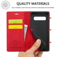thumbnail image 5 of Compatible with Samsung S10 Plus Wallet Case, PU Leather Flip Folio Case with Card Holders RFID Blocking Kickstand [Shockproof TPU Inner Shell] Phone Cover For Samsung Galaxy S10 Plus, Red, 5 of 11
