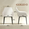 thumbnail image 3 of HOMCOM Dining Chairs Set of 2, Upholstered Accent Chairs with Metal Legs, 3 of 10