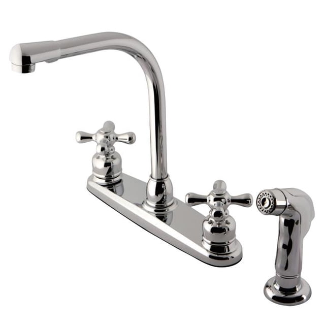 Kingston Brass KB711AXSP Victorian High Arch Kitchen Faucet with Matching Sprayer, Chrome