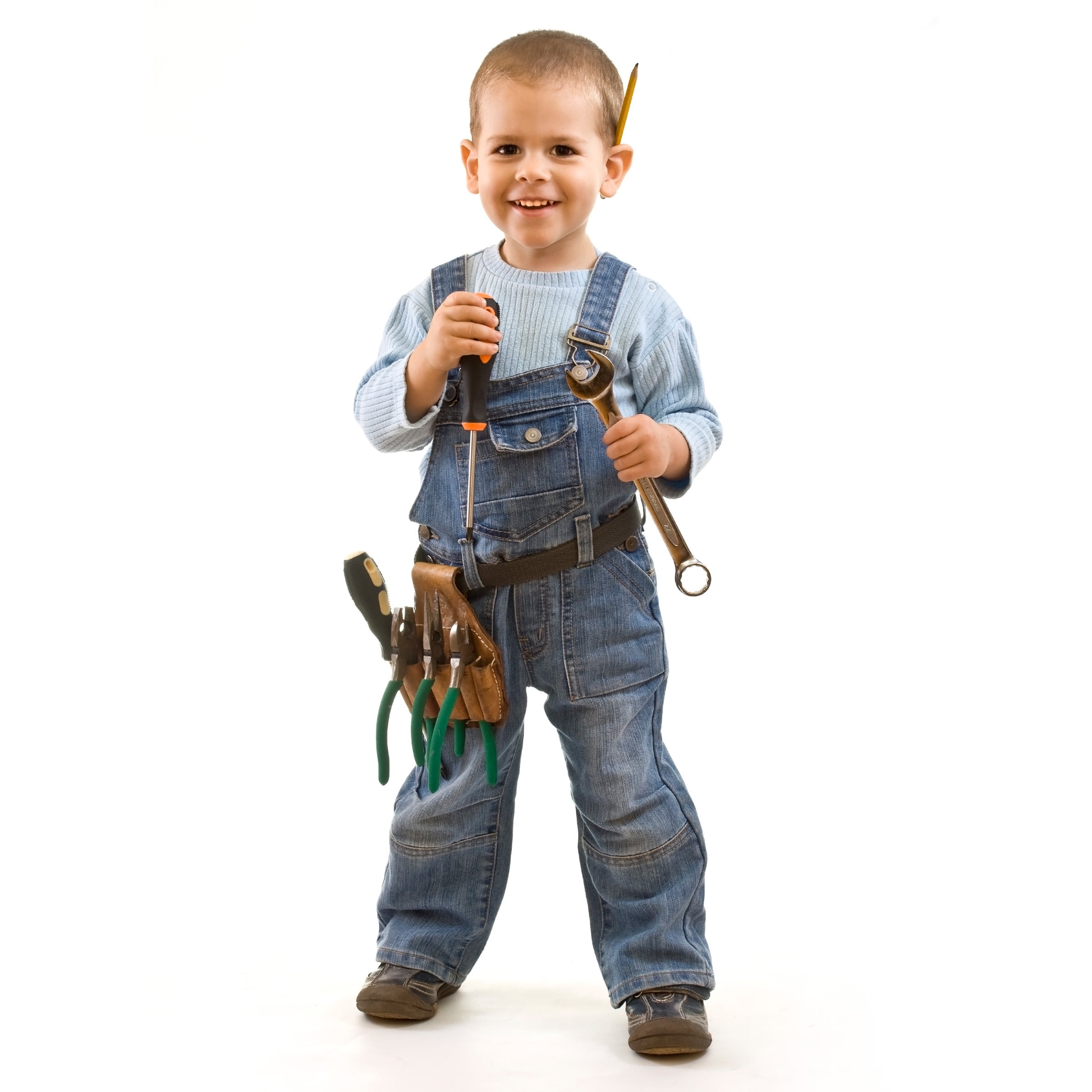 Hey! Play! Kids Tool Belt Set - 22-Piece Children's Handyman Kit with 2 Belts