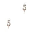 thumbnail image 4 of Cateissary de pastel Calcomanía de fiesta multicolor Decoración de pasteles Candelitas sin humo de larga duración Velas de cumpleaños Plata 5 Plata cinco 2Conjunto, 4 of 6