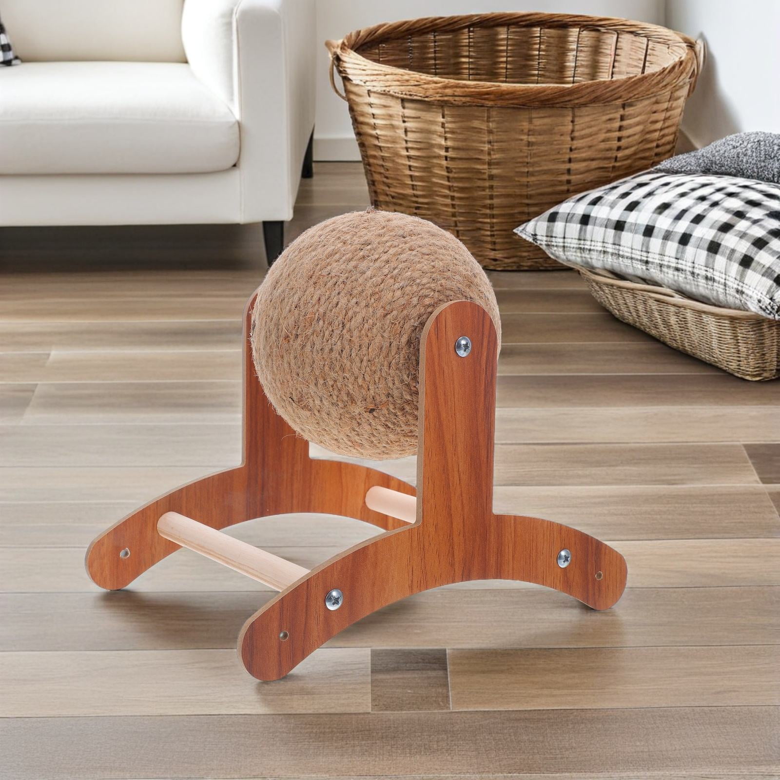 Vosarea Natural Sisal Cat Scratch Ball with Fun Claw Trimming Feature for Indoor Pets