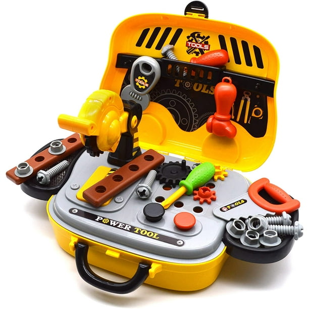 Play Pretend Construction Tool Kit Playset for Toddlers, Children and Kids with