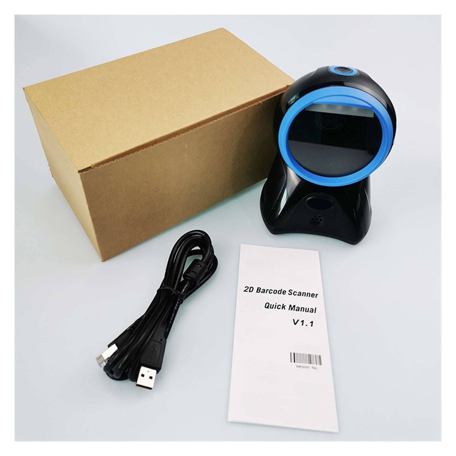 Barcode Scanner Desktop USB Omnidirectional Barcode Scanner 1d 2d Qr Code Reader Barcode Reader Desktop For Supermarket Store ,Easy to Operate