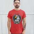 thumbnail image 3 of Tee Hunt Bald Eagle Route 66 Road Sign T-Shirt Live to Ride Born to Be Wild Men's Tee, Red, Medium, 3 of 5