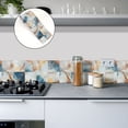 thumbnail image 3 of 2Pcs, Wallpaper Border, Marble Peel and Staick Wall Border Waterproof Tiles Sticker Wallpaper Self Adhesive Removable Wall Stickers for Ceiling Bedroom Living Room Decor, 4x94.5 Inch, 3 of 8