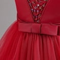 thumbnail image 4 of Vestidoo Formal Vestido sin mangas con cuello redondo Jersey para niñas Vestido de dama de honor de boda Ygjytge Rojo*4-5 años Única para Niña, 4 of 9