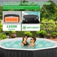 thumbnail image 2 of Inflatable Hot Tub 77"L x 77"W x 25"H, 4-6 Person Large Polygon Outdoor Spa Blow Up Hottubs with 130 Bubble Jets, Blow Up Air Hot Tub with Heater Pump, Insulated Cover, 2 Filter Cartridges, 2 of 9