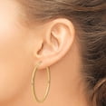 thumbnail image 4 of Auriga Fine Jewelry 14K Yellow Gold Diamond-cut Endless Hoop Earrings for Women, 4 of 6