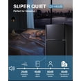 thumbnail image 5 of EUASOO KB FLS-80-Black 3.5 pies cúbicos, refrigerador pequeño con congelador, refrigerador retro con puerta doble, termostato ajustable de 7 niveles para cochera, recámara, oficina, departamento,, 5 of 5