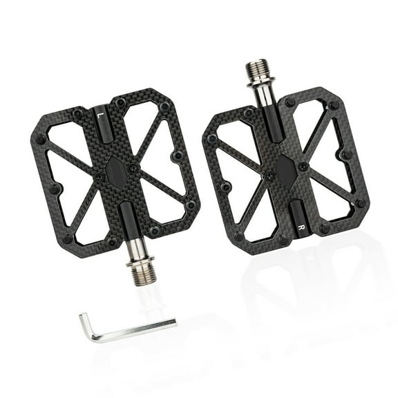 Carbon fibers Bicycles Flat Pedals 3 Bearings Cycling Platform Pedals Nonslip Wide Flat Pedal for Road Bike Part