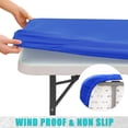 thumbnail image 2 of decorUhome Waterproof Vinyl Fitted Table Cloth For 30"x 72" Rectangle Tablecloth, Wipeable Elastic Table Cover , Blue, Indoor or Outdoor, 2 of 7