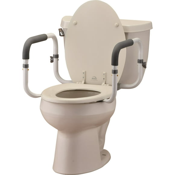 NOVA Toilet Rails, Padded Handrails for Toilet Seat, Safety Support Frame for Bathroom Toilet, Quick & Easy Installation