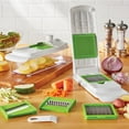 thumbnail image 4 of Mainstays 11 Pieces Multi-Function Nice Dicer and Mandoline, Stainless Steel, Green Glaze, 820g, 4 of 10