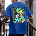 thumbnail image 2 of Mens Shirts Oversize Spring And Summer Trend Young Large Size Back Pattern Printing Short Sleeve Blue Workout Tops Sizes XL, 2 of 6