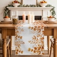 thumbnail image 2 of Table Runner 48 Inches Long for Kitchen Dining, Orange Eucalyptus Leaves Dresser Scarf Farmhouse, Dining Table Decorations for Wedding/Parties, Watercolor Spring Summer Botanical 13 x 48 In, 2 of 8