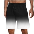 thumbnail image 3 of Men's Gradient Casual Shorts with Pockets, Elastic Waist Drawstring Shorts, Fashionable Summer Pants, Quick Dry Breathable, for Gym Workout Daily Wear, Summer | AKLJWH,White 3XL, 3 of 6