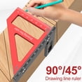 thumbnail image 4 of Woodworking Angle Ruler Aluminum Alloy 45/90° Miter Triangle Ruler Sturdy Square Protractor Precise Carpenter Measuring Ruler 3D Multi Angle Layout Measuring Tool for Woodworking, 4 of 10