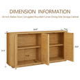 thumbnail image 4 of TrumanPick TV Stand for 64 Inch TV, Buffets & Sideboard Storage Cabinet with Rattan Door, Media Console for Living Room, Bedroom, 64''W x 15''D x 31.5''H, Natural Oak, 4 of 6