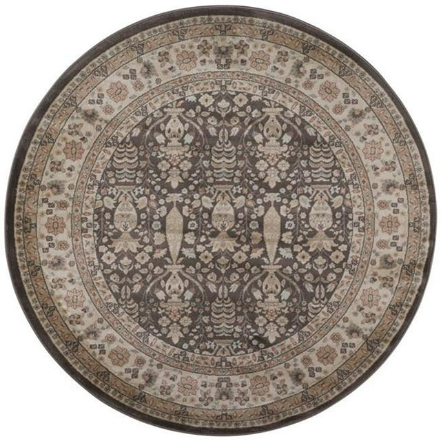 Radici 3812-1014-BROWN Garda Round Oriental Rugs, Brown - 5 ft. 3 in.