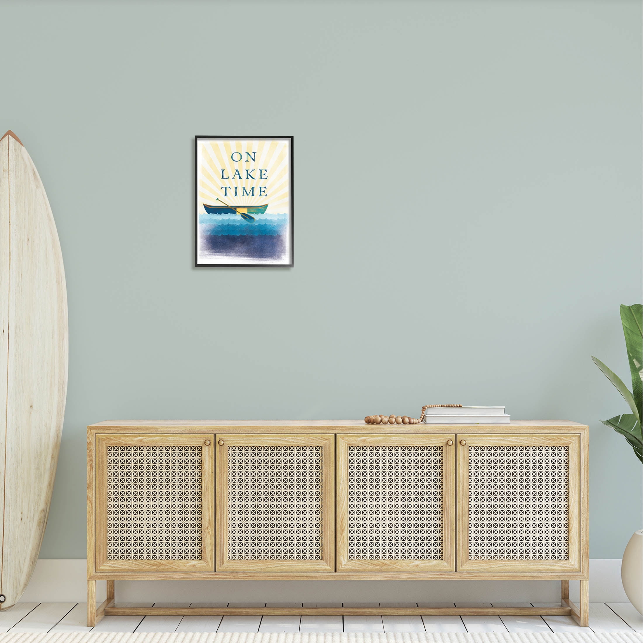 Stupell Industries On Lake Time Relaxing Sun Rays Graphic Art Black Framed Art Print Wall Art, Design by JJ Design House LLC